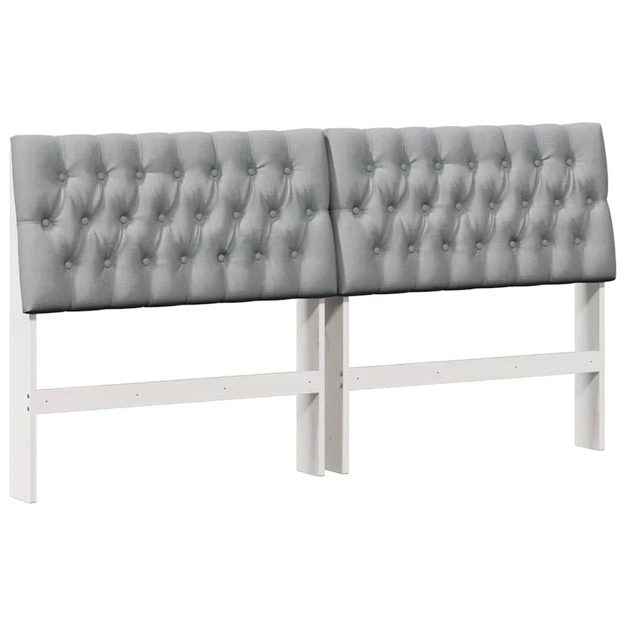 Tête de lit capitonnée Gris clair 180 cm Pin massif - 2
