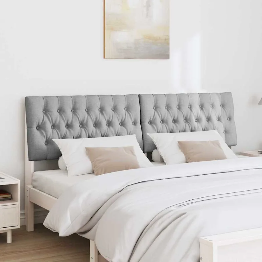 Tête de lit capitonnée Gris clair 180 cm Pin massif - 3