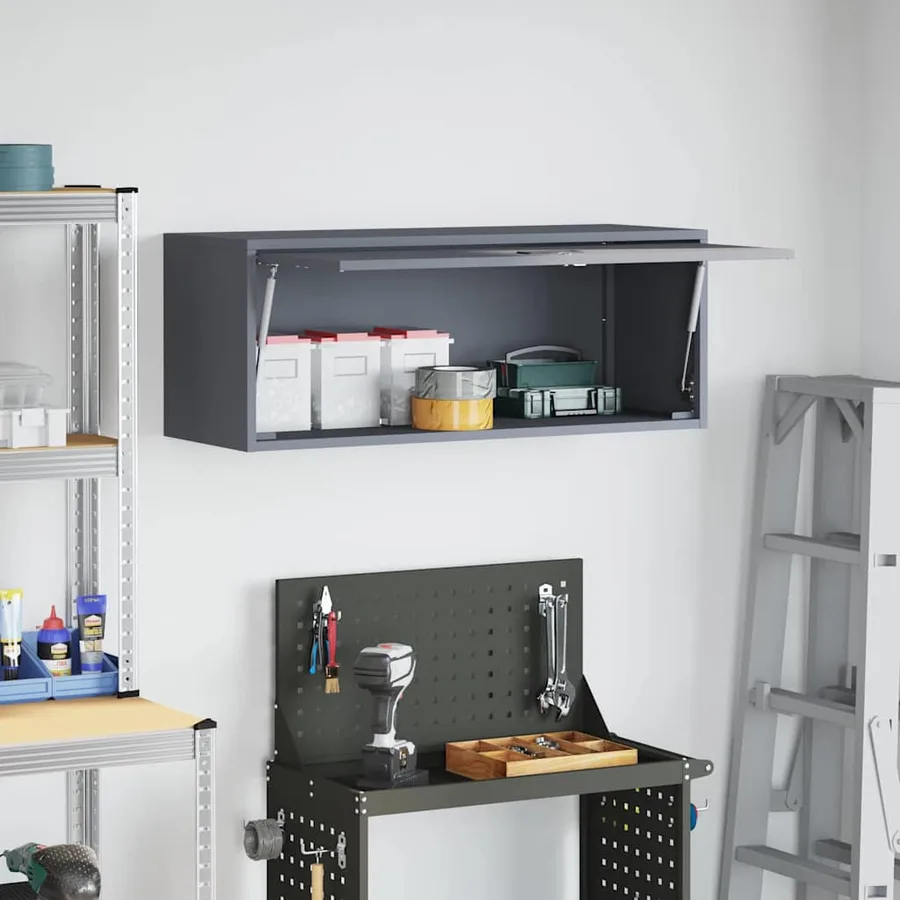 Armoire murale pour garage Anthracite 90 x 33 x 35 cm - 4