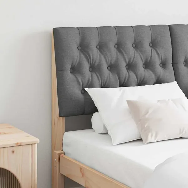 Tête de lit capitonnée Gris foncé 150 cm Pin massif