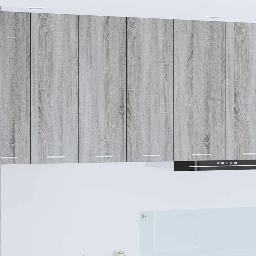 Armoire suspendue 2 pcs Gris Sonoma et Blanc 30 x 31 x 80 cm