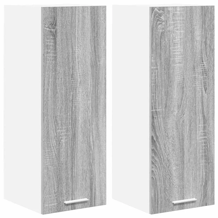 Armoire suspendue 2 pcs Gris Sonoma et Blanc 30 x 31 x 80 cm - 2
