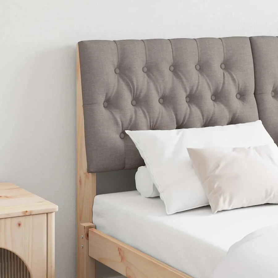 Tête de lit capitonnée Taupe 150 cm Pin massif