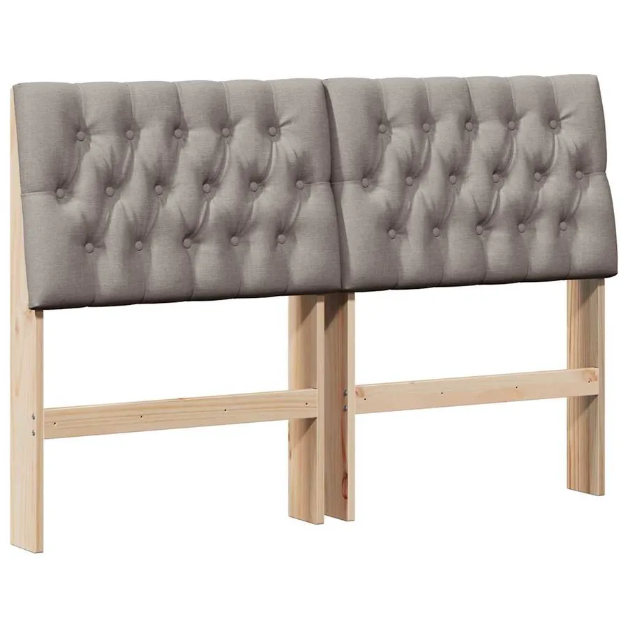 Tête de lit capitonnée Taupe 150 cm Pin massif - 2
