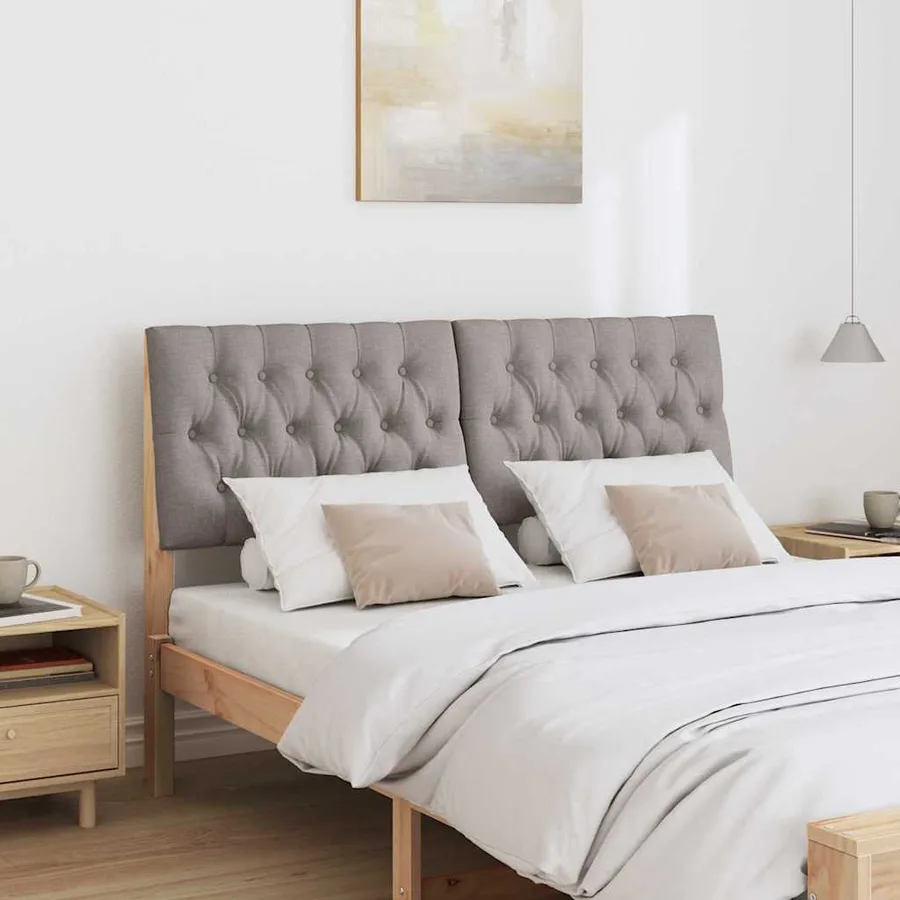 Tête de lit capitonnée Taupe 150 cm Pin massif - 3