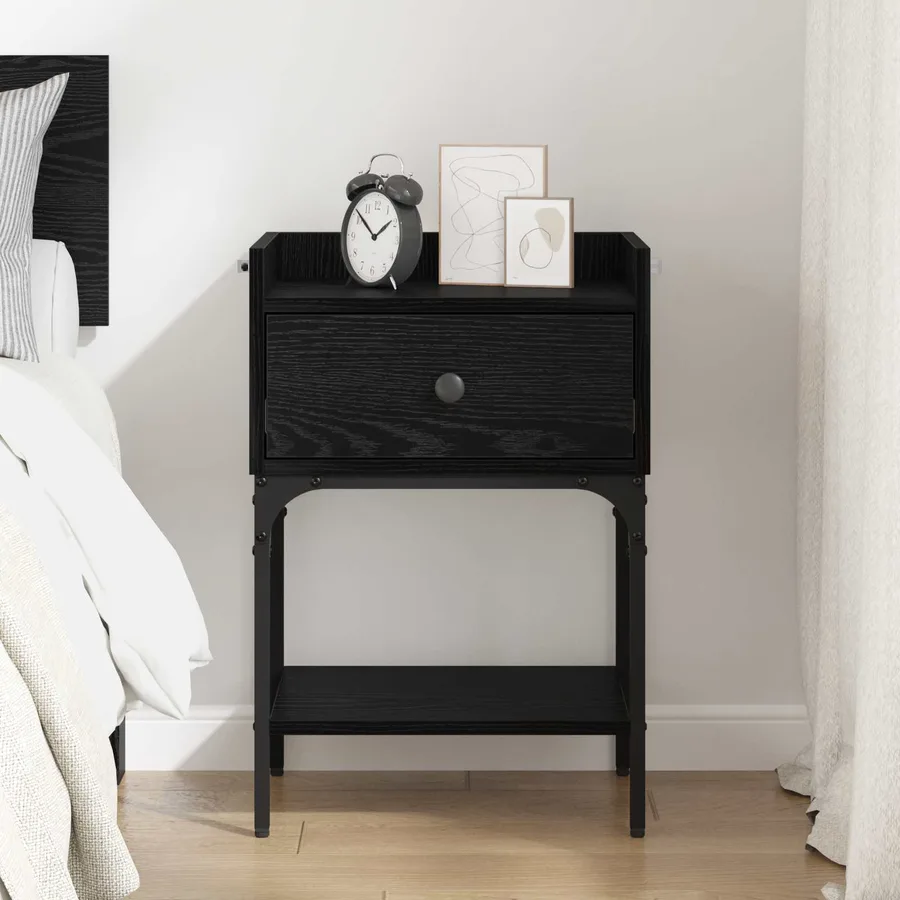Table de chevet Chêne noir 40 x 29 x 60 cm Bois d'ingénierie - 4