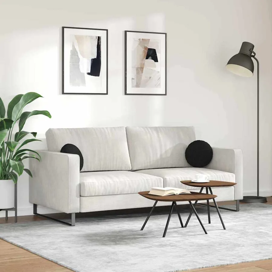 Coussins de siège 2 pcs Noir Ø30 x 13 cm tissu - 4