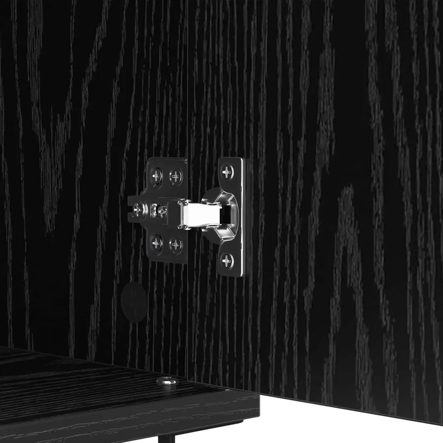Buffet Chêne noir 60 x 35 x 70 cm Bois d'ingénierie et fer - 10
