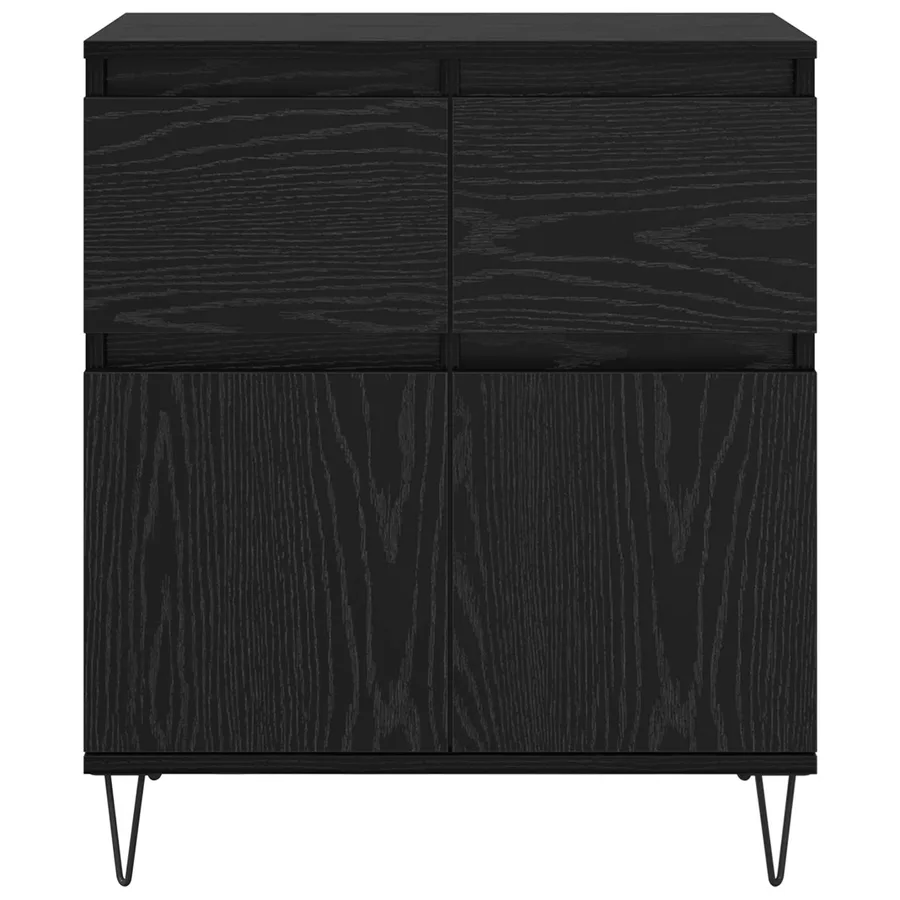 Buffet Chêne noir 60 x 35 x 70 cm Bois d'ingénierie et fer - 6