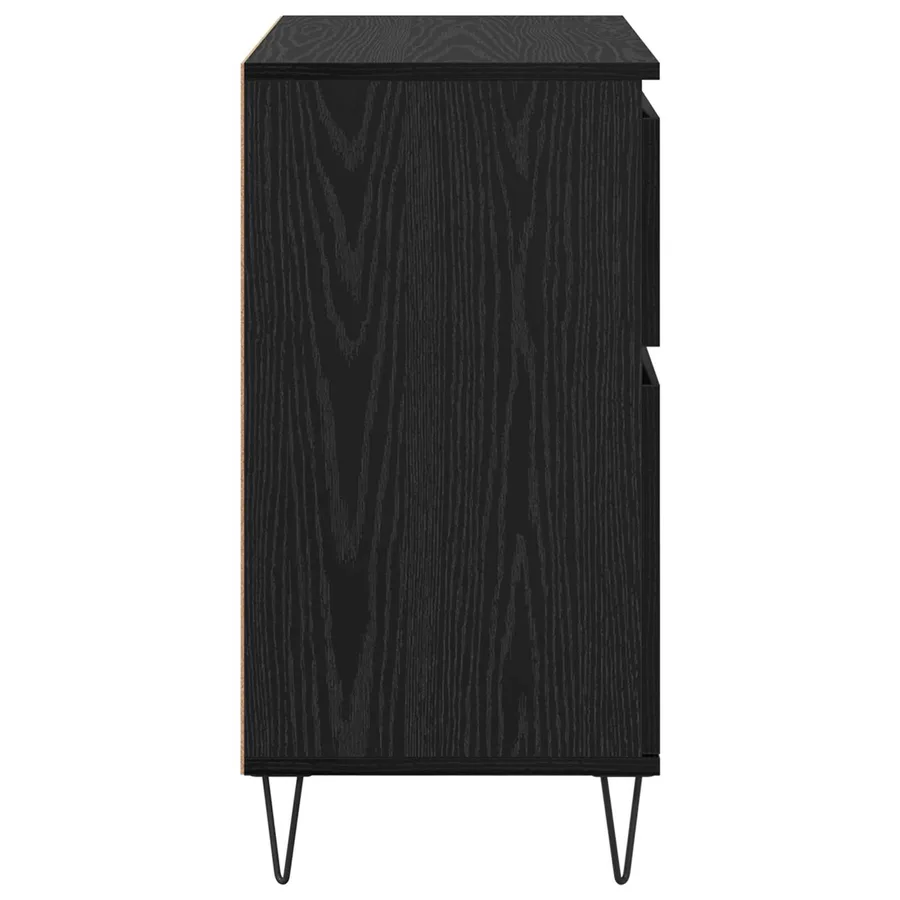 Buffet Chêne noir 60 x 35 x 70 cm Bois d'ingénierie et fer - 7