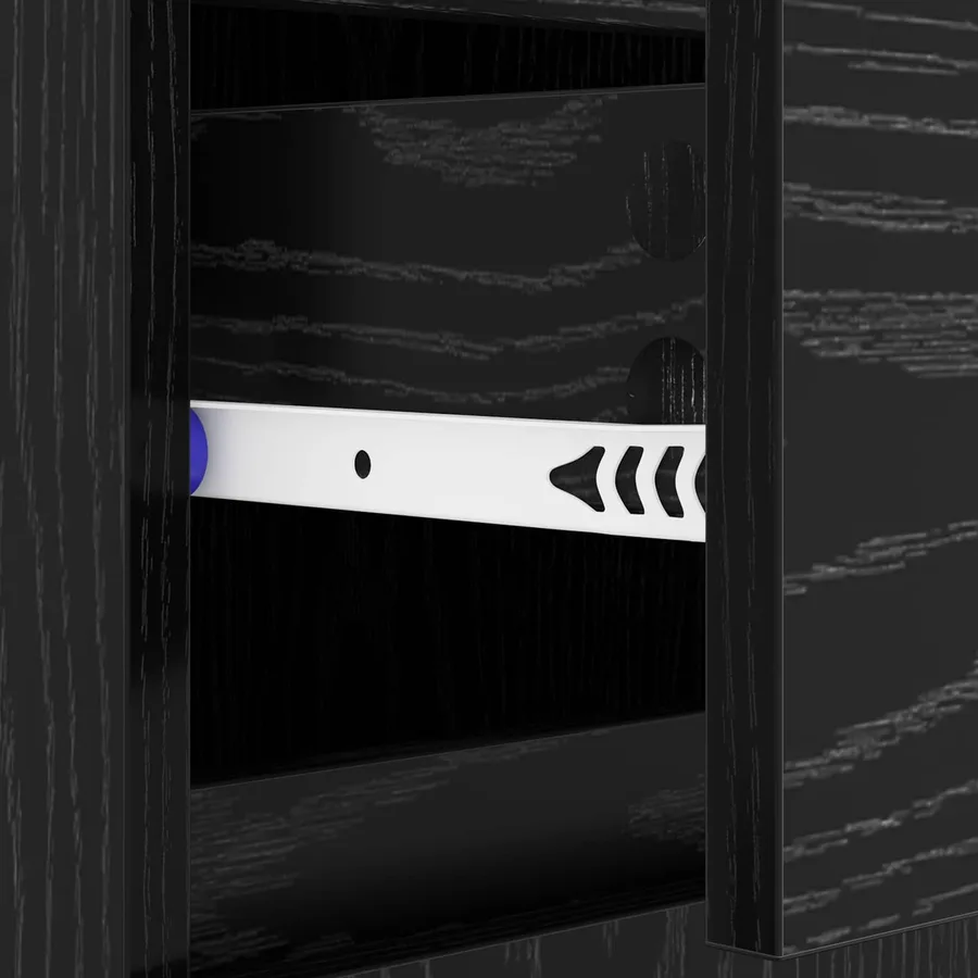 Buffet Chêne noir 60 x 35 x 70 cm Bois d'ingénierie et fer - 9