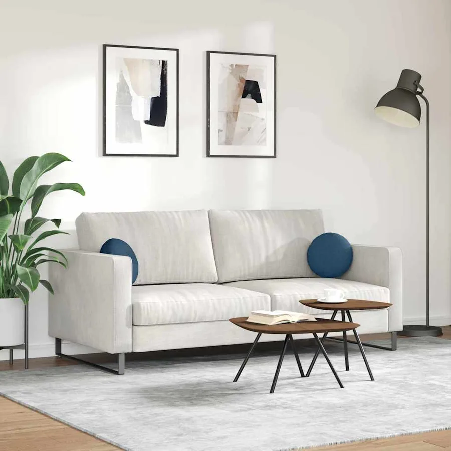 Coussins de siège 2 pcs Bleu Ø30 x 13 cm tissu - 4