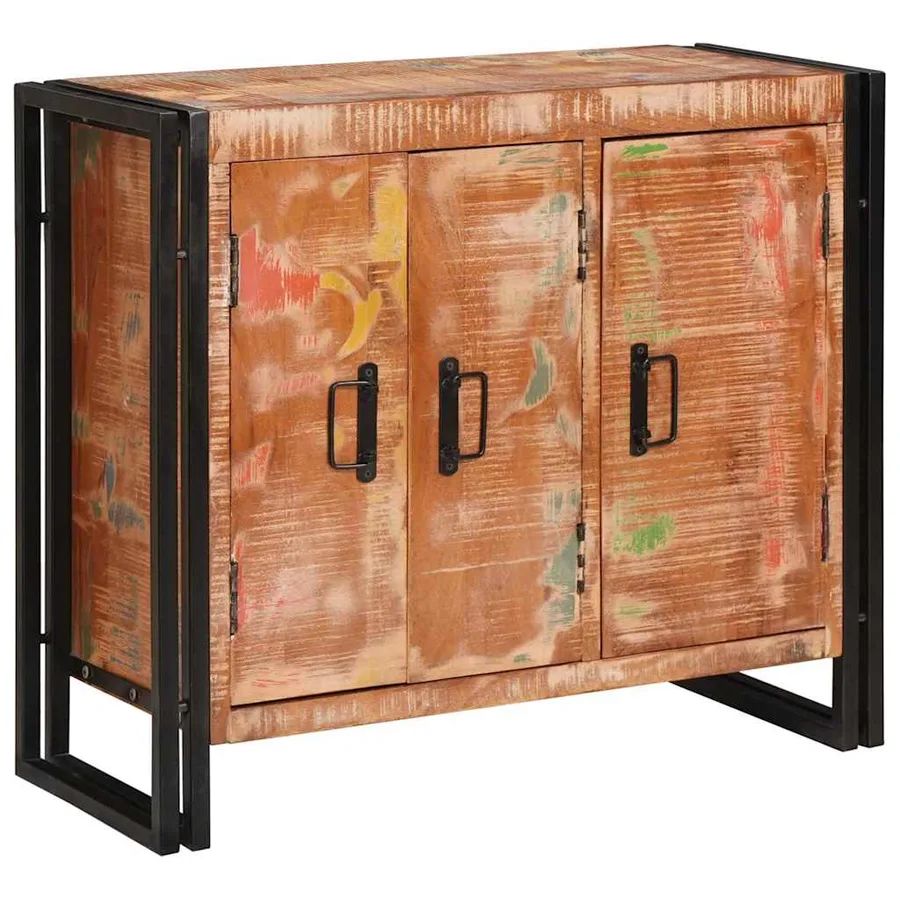 Buffet avec portes Marron Bois Recyclé Massif et Métal - 3