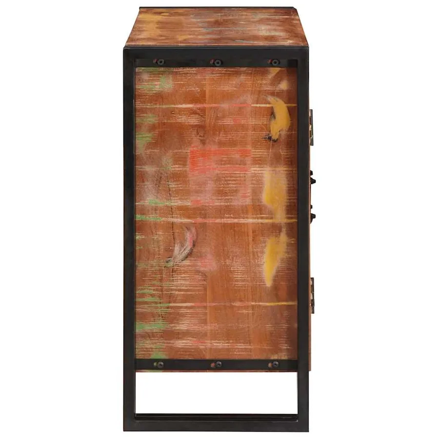 Buffet avec portes Marron Bois Recyclé Massif et Métal - 5
