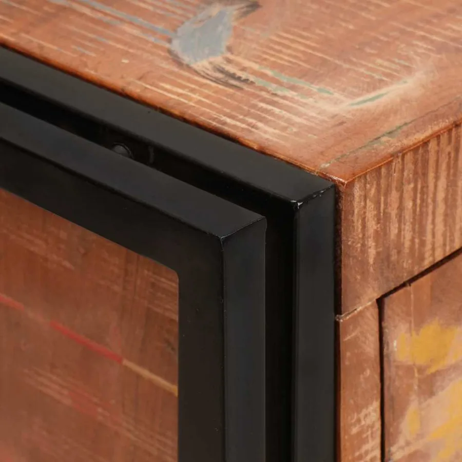 Buffet avec portes Marron Bois Recyclé Massif et Métal - 7