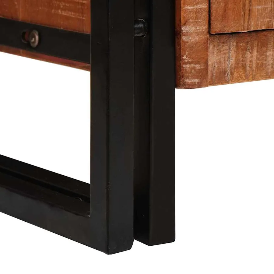 Buffet avec portes Marron Bois Recyclé Massif et Métal - 9