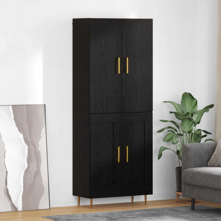 Haut Armoire Chêne noir 69,5 x 34 x 180 cm Bois d'ingénierie