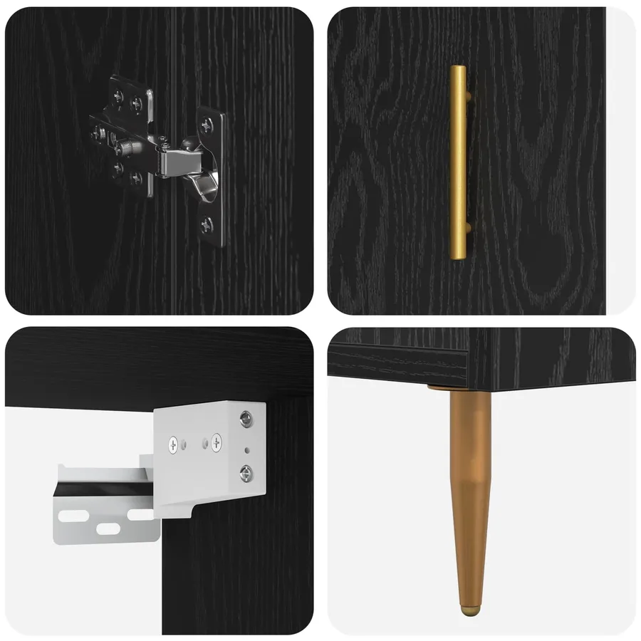 Haut Armoire Chêne noir 69,5 x 34 x 180 cm Bois d'ingénierie - 11
