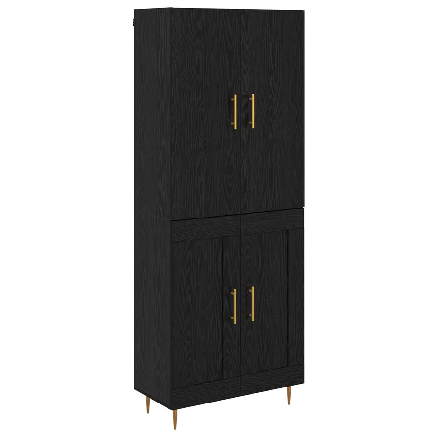Haut Armoire Chêne noir 69,5 x 34 x 180 cm Bois d'ingénierie - 2