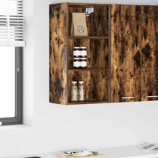 Armoire suspendue avec stockage Chêne fumé 40 x 29,5 x 80 cm