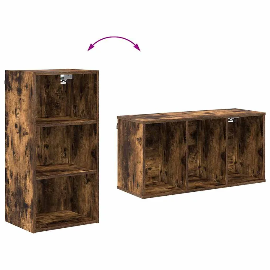 Armoire suspendue avec stockage Chêne fumé 40 x 29,5 x 80 cm - 10