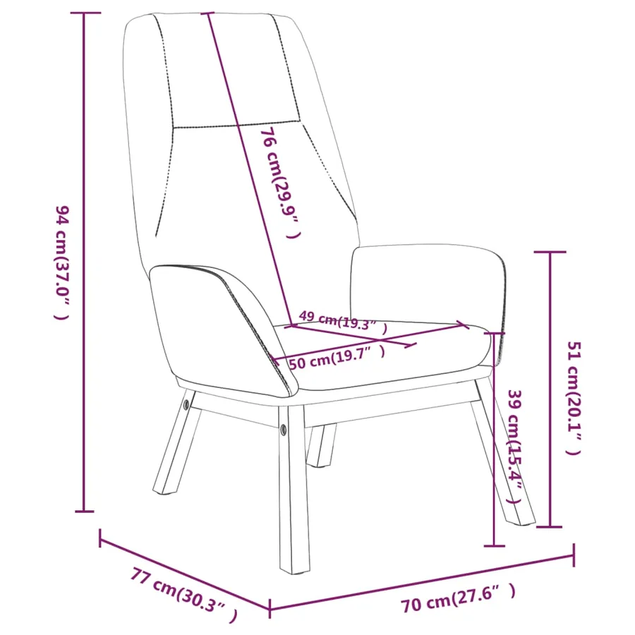 Chaise de relaxation Gris foncé Tissu - 8