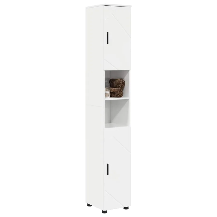 Cabinet de salle de bain Blanc brillant 30 x 35 x 192 cm - 3