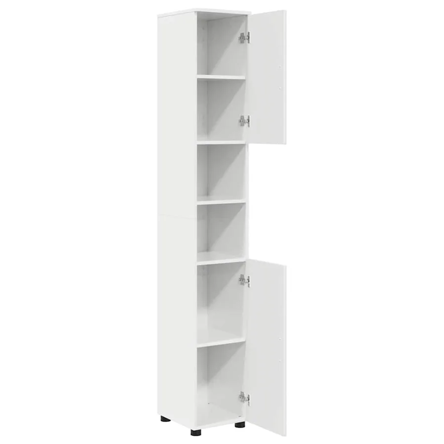 Cabinet de salle de bain Blanc brillant 30 x 35 x 192 cm - 5