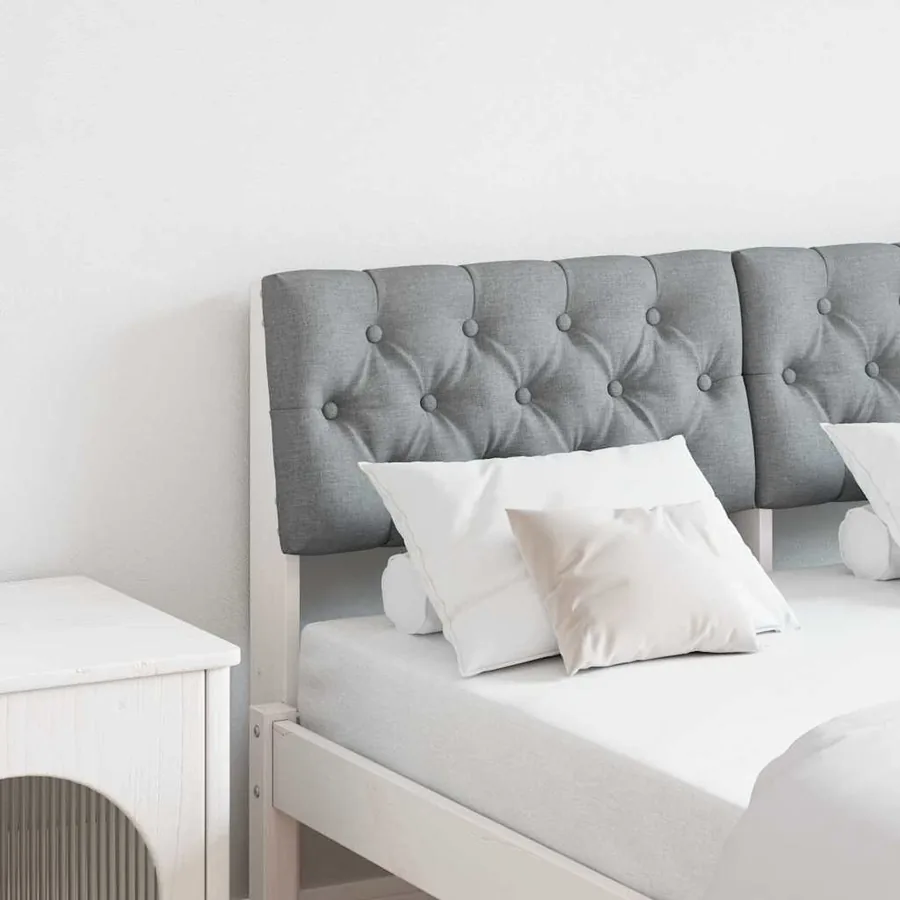 Tête de lit capitonnée Gris clair 120 cm Pin massif