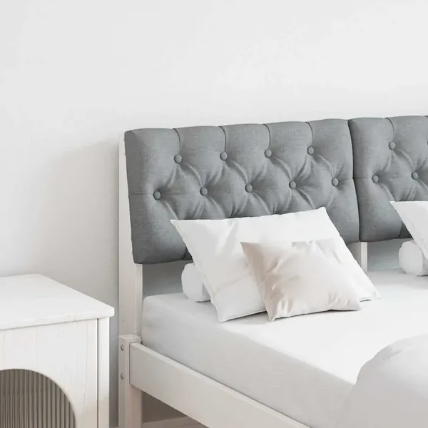 Tête de lit capitonnée Gris clair 120 cm Pin massif
