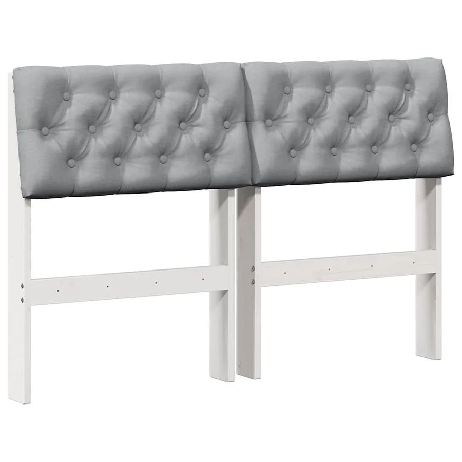 Tête de lit capitonnée Gris clair 120 cm Pin massif - 2