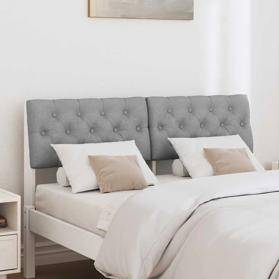 Tête de lit capitonnée Gris clair 120 cm Pin massif - 3