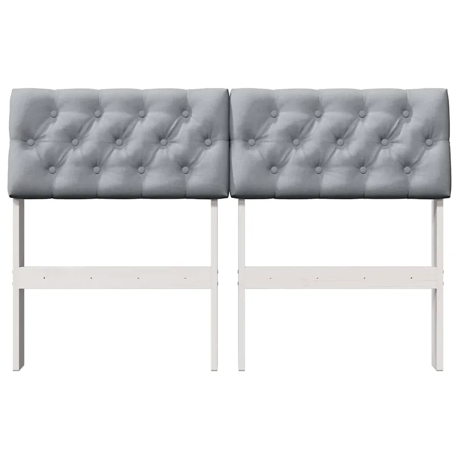 Tête de lit capitonnée Gris clair 120 cm Pin massif - 4