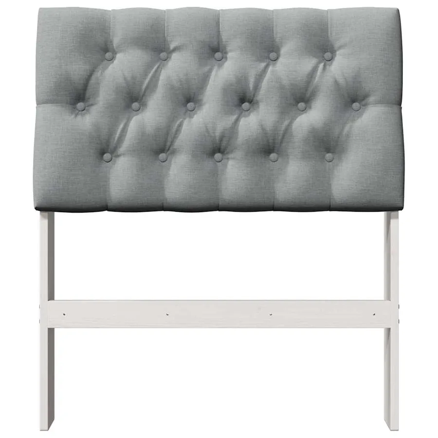 Tête de lit capitonnée Gris clair 80 cm Pin massif - 4
