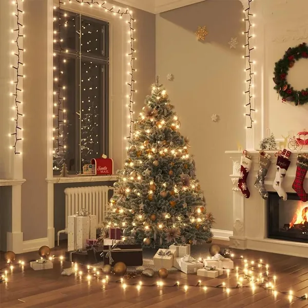 Guirlande à LED compacte avec 1000 LED Blanc chaud 25 m PVC
