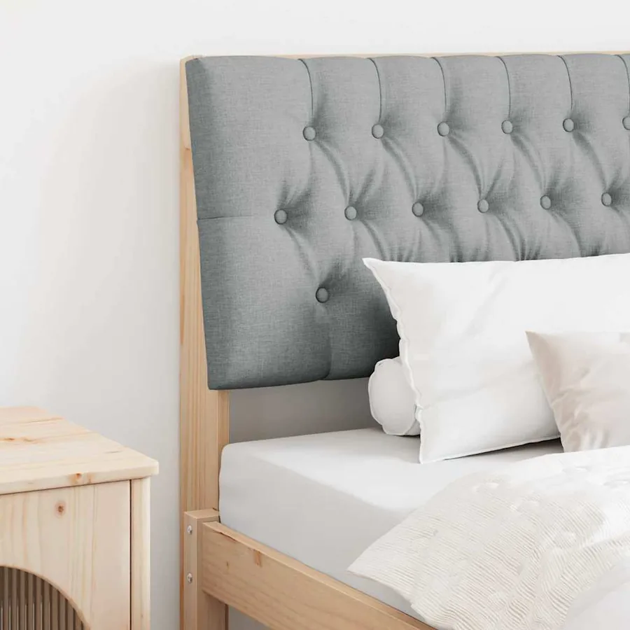 Tête de lit capitonnée Gris clair 100 cm Pin massif