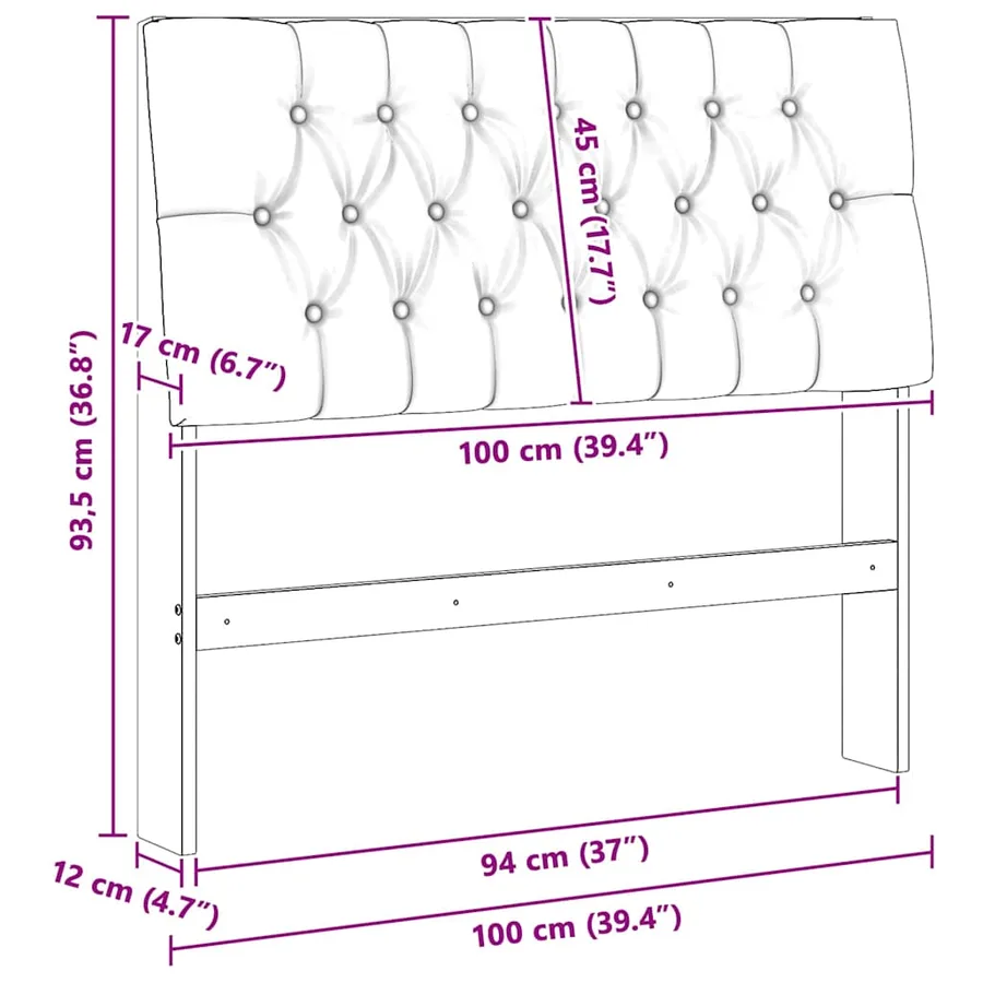 Tête de lit capitonnée Gris clair 100 cm Pin massif - 11