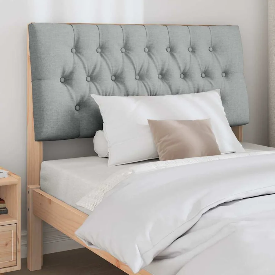 Tête de lit capitonnée Gris clair 100 cm Pin massif - 3