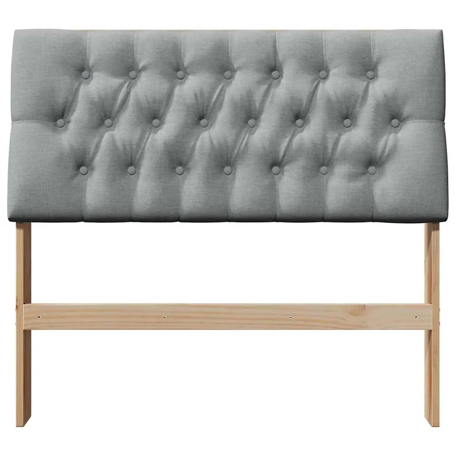 Tête de lit capitonnée Gris clair 100 cm Pin massif - 4