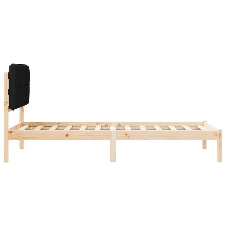 Cadre de lit avec tête de lit rembourrée Noir 75 x 190 cm - 6