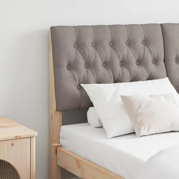 Tête de lit capitonnée Taupe 140 cm Pin massif