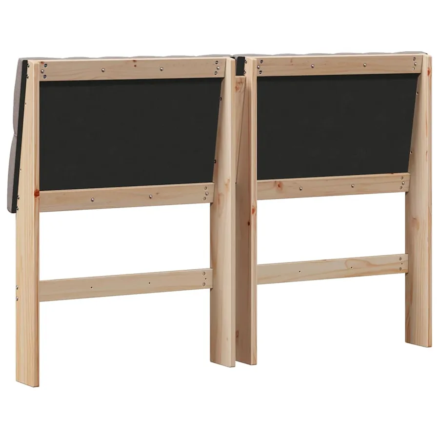 Tête de lit capitonnée Taupe 140 cm Pin massif - 6