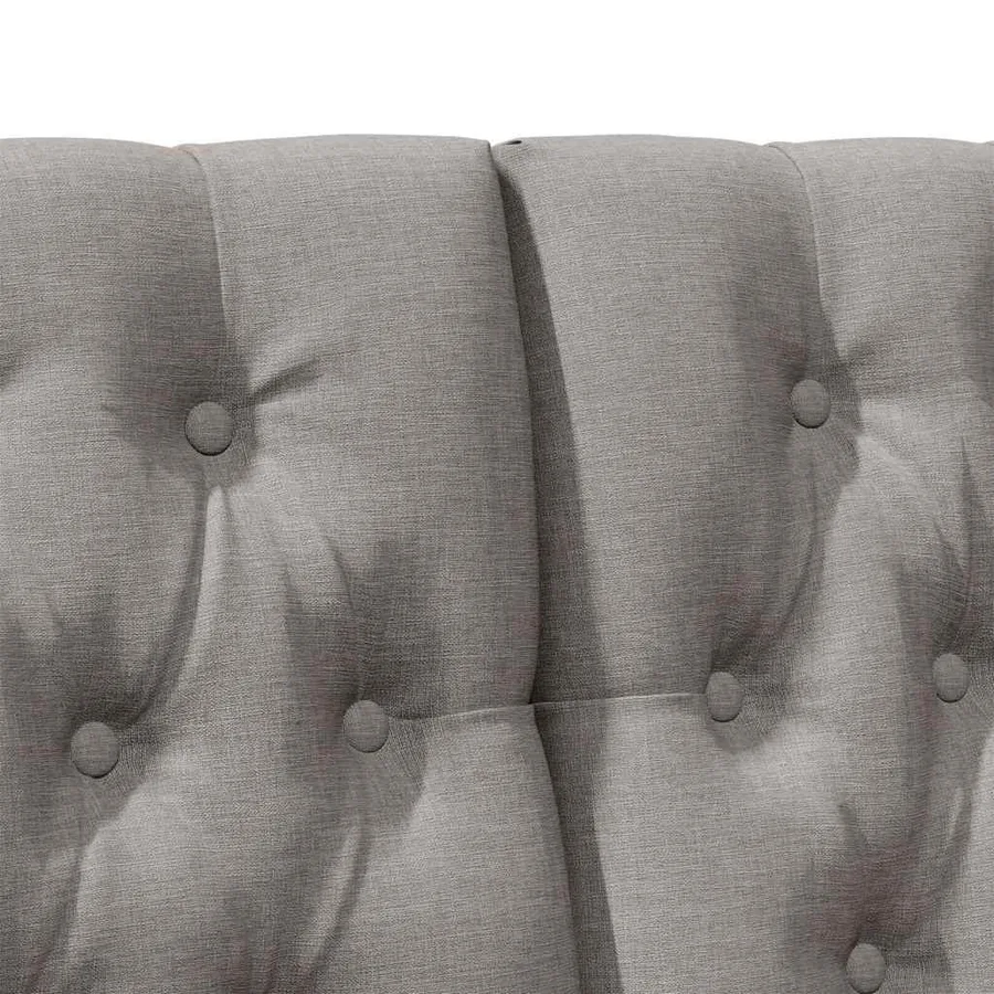Tête de lit capitonnée Taupe 140 cm Pin massif - 7