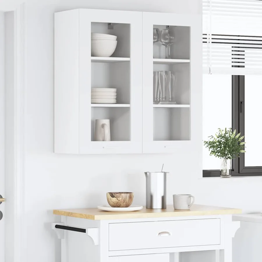 Armoire suspendue Blanc 40 x 31 x 80 cm Bois d'ingénierie - 4