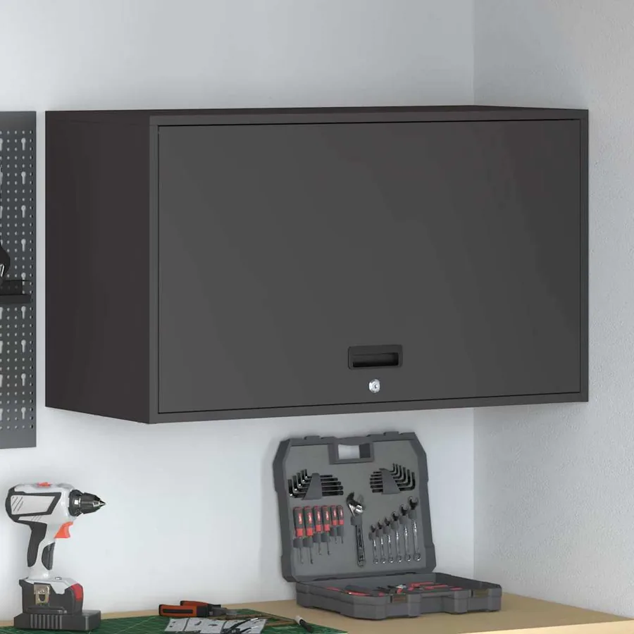 Armoire murale pour garage Noir 90 x 40 x 53 cm