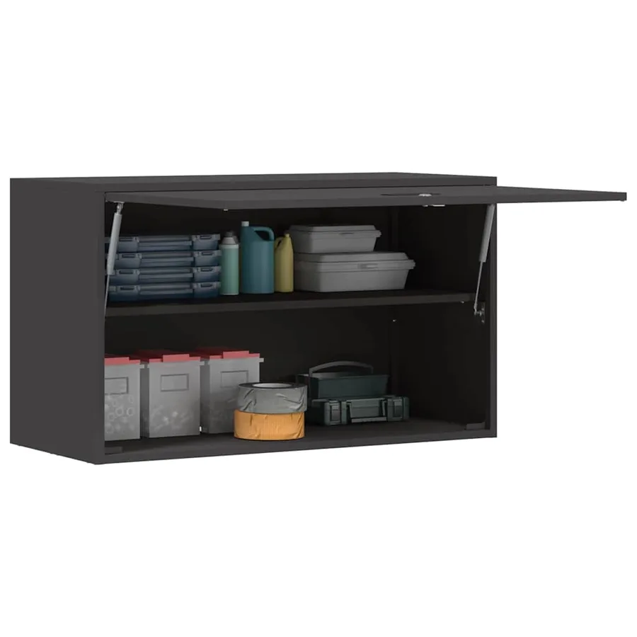 Armoire murale pour garage Noir 90 x 40 x 53 cm - 3