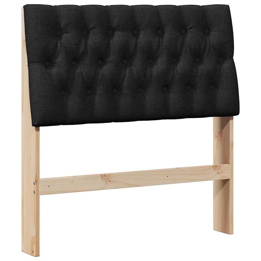 Tête de lit capitonnée Noir 90 cm Pin massif - 2