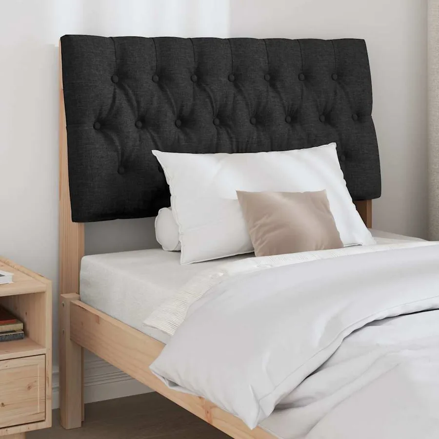 Tête de lit capitonnée Noir 90 cm Pin massif - 3