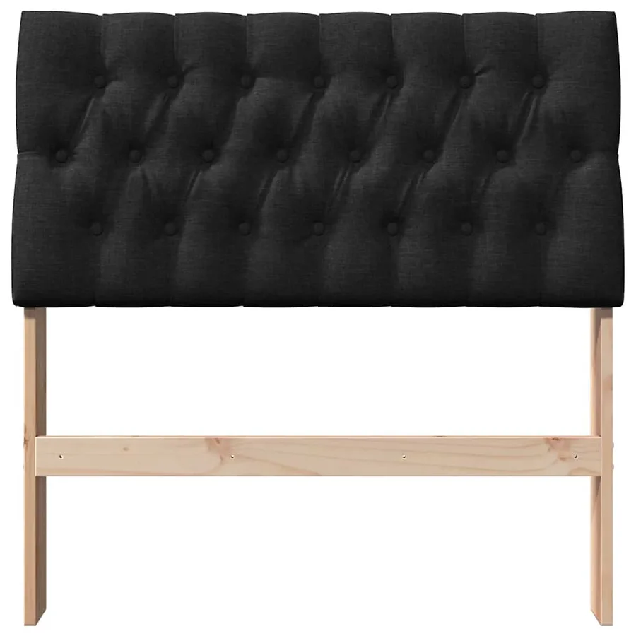 Tête de lit capitonnée Noir 90 cm Pin massif - 4
