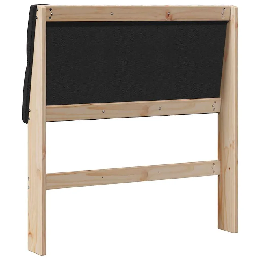 Tête de lit capitonnée Noir 90 cm Pin massif - 6